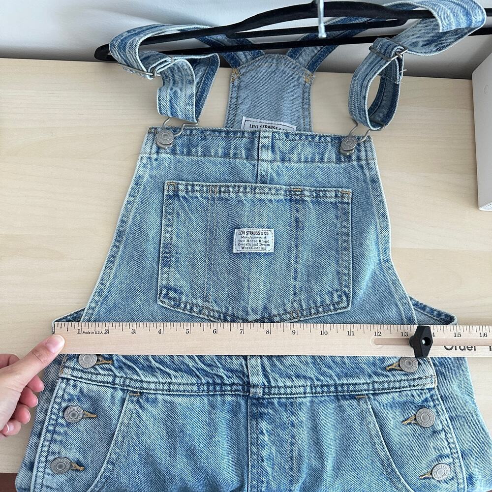 Free People Levi's Overalls Shorts Denim Shortalls Festival Bib Farmer - Picture 10 of 12